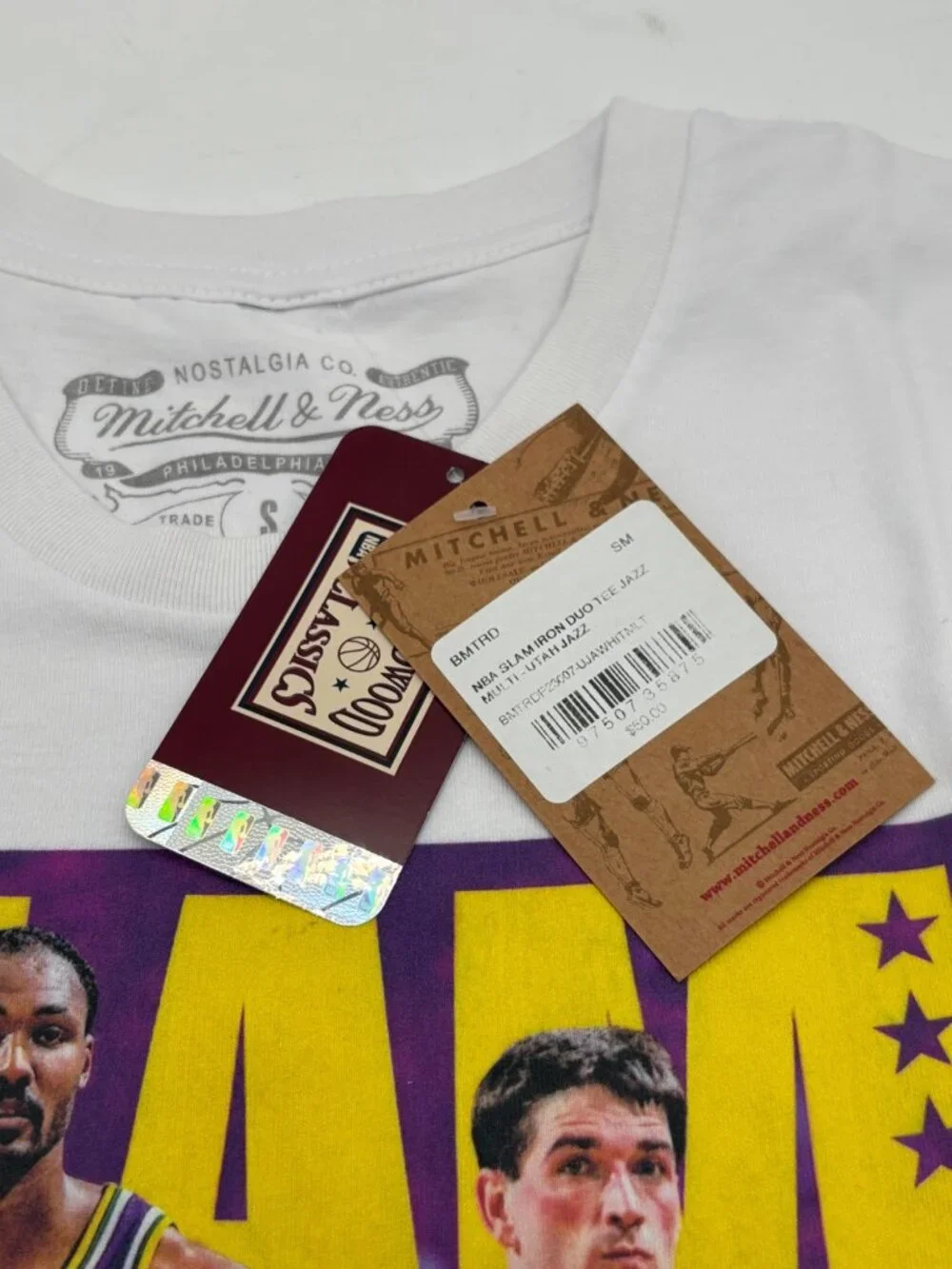 Mitchell & Ness Men's NBA Slam Iron Duo Tee Jazz Multi, Utah Jazz, Sz. S
